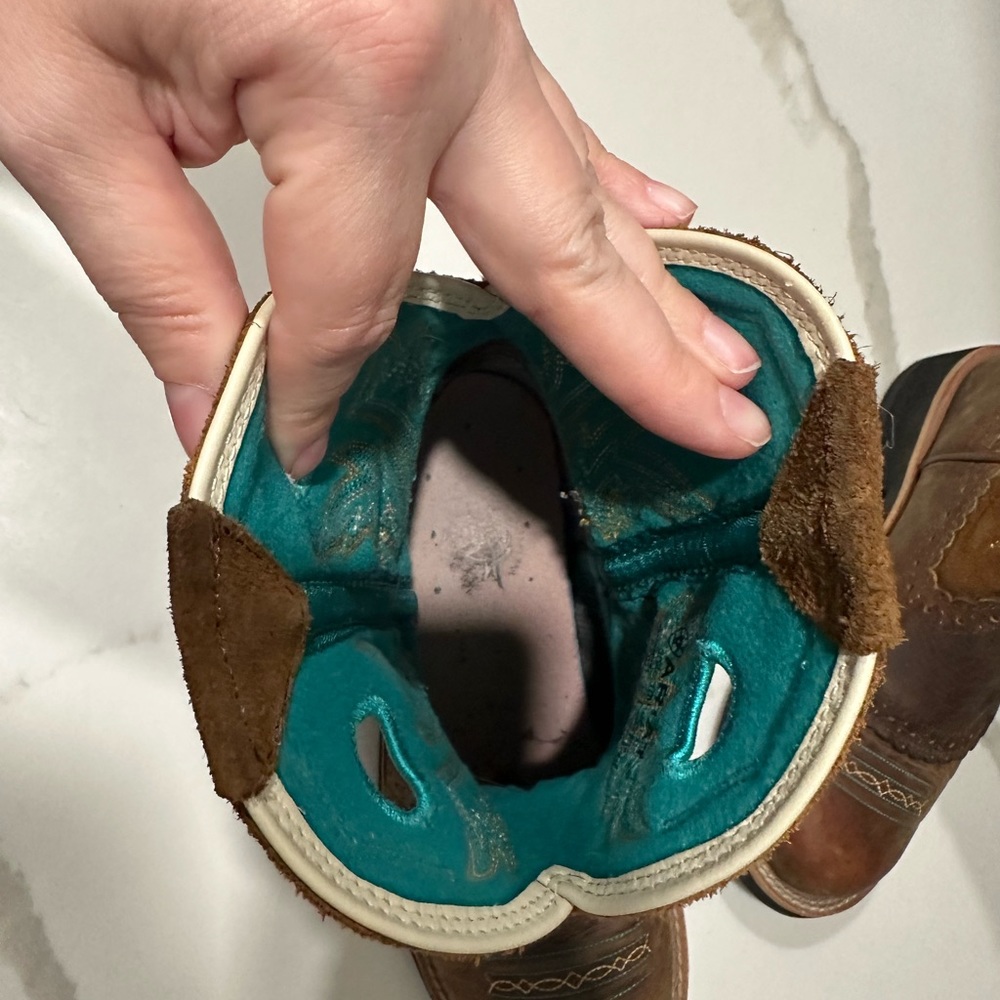 Ariat Fatbaby Brown Turquoise Cowgirl Boots-Size 7.5B - Picture 7 of 8